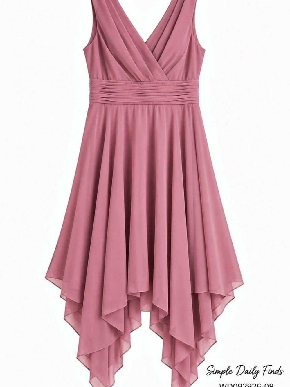NWT Ever Pretty Dusty Rose Chiffon High Low Dress US 8 Bridesmaid Formal
